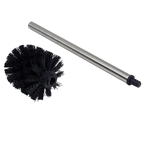 Casaphoria Stainless Steel Toilet Bowl Brush and Holder set for Deep Cleaning,Bowl Scrubber Brush with Lid for Bathroom,Deluxe Freestanding Toilet Brush and Plunger Combo - style: Stainless Steel_handle
