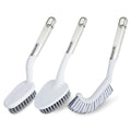3 Pack Heavy Duty Shower Cleaning Brush Set, Stiff Bristles Grout Brush, Bathroom Cleaner Brush, Shower Scrubber for Bathroom, Shower, Tile, Bathtub, Grout, Floor, Sink & Carpet (Crystal Gray) - color: Crystal Gray