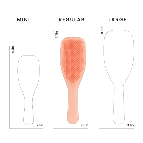 Tangle Teezer Ultimate Detangler Brush, Straight to Wavy, Apricot | Patented two-tier, regular-flex teeth reduce breakage & split ends on wet or dry hair; Shower-friendly hairbrush for all ages - color: Apricot