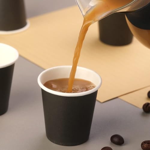 300 Count 3 Oz Mouthwash Cups, Black Disposable Bathroom Cups, Disposable Paper Cups, Small Disposable Cup, Espresso Cup for Party Travel Picnic BBQ - color: Black, size: 300 Count