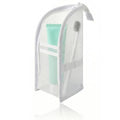 Standing Toiletry Bag, Portable Lightweight Travel Toiletry Bag, Mesh Large Capacity Cosmetic Waterproof Bag,Foldable Clear Hanging Travel Toiletry Bag Cosmetic Organiser Storage(White) - color: White