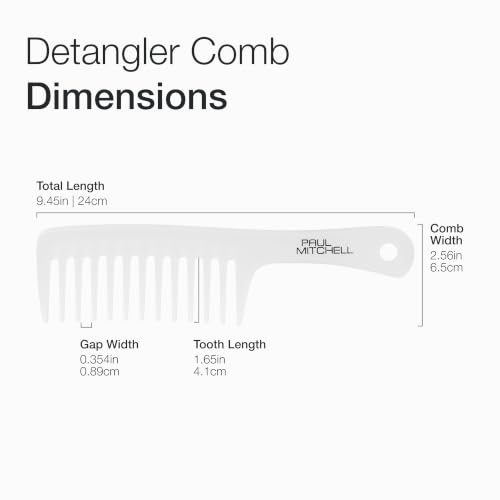Paul Mitchell Detangler Comb, Wide Tooth Comb Detangles Wet or Dry Hair - color: Opaque - 9.62 in.Length (Pack of 1)