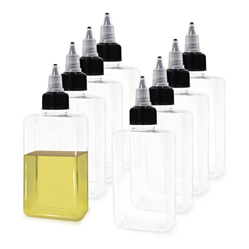 LELE LIFE 8Pcs Small Oil Dispenser Bottle for Camping, 3.4oz Leak-Proof Squeeze Condiment Bottle with Twist Top Cap, Liquid Condiment Container Dispensing Bottles for Oil Soy Sauce Vinegar - color: 8Pcs