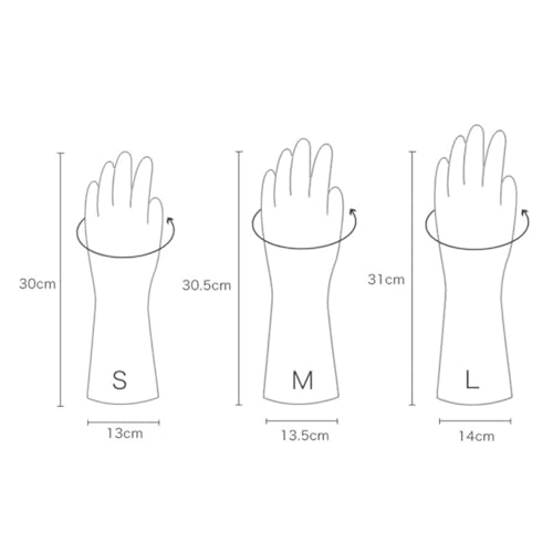 Lurrose Household Cleaning Gloves Waterproof Latex Kitchen Gloves White Size S Non-slip for Home and Bathroom Cleaning 4 Pairs Set