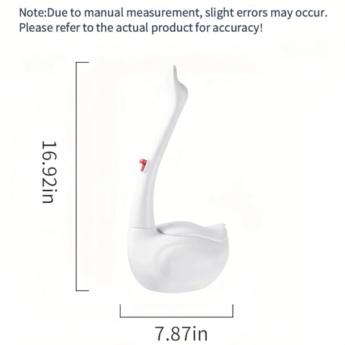 White Swan-Shaped Disposable Toilet Brush,Toilet Bowl Brush and Holder with Cleaner Refill Pads, Brush Toilet Wand Starter Kit,1 Wand + 30 Refills(Flushable) + 1 Stand