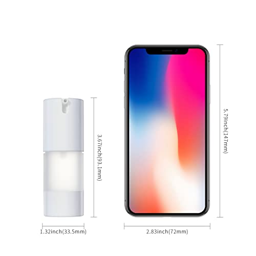 LONGWAY 0.5 Oz 15ml Airless Pump Bottles,Small Plastic Travel Vacuum Cosmetic Pump Bottles for Lotion and Cream(Pack of 6, Frosted) - size: 15 ml