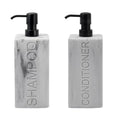 Rectangular Resin Dispenser Premium Bathroom Shampoo Conditioner Body Wash Bottle Modern Refillable Pump Design - color: Marble