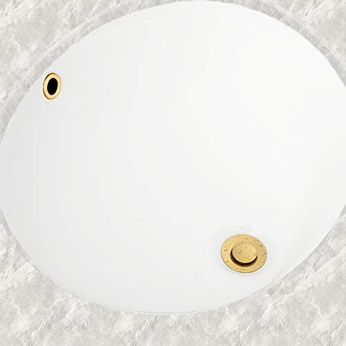 Artiwell Sink Pop-Up Drain Stopper Assembly with Lift Rod and Overflow, Solid Brass Lavatory Pop Up Drain Assembly for Bathroom Vanity Sink, All Brass Construction (Polished Brass) - color: Polished Brass