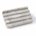 Karibiber Soap Holder for Bathroom, Grey Marble Soap Dish for Kitchen Countertop, Soap Tray with Creative Wavy Design, Soap Saver for Bath Tub, Sponges, Italian Natural Stone - color: Grey