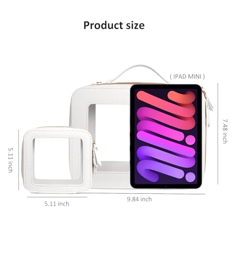 LETGO Clear Makeup Bag Travel Cosmetic Case Transparent Toiletry Bag with Zipper, Portable Make Up Organizer Traveling Compact Car Bag for Essentials Mini White - color: White, style: Mini
