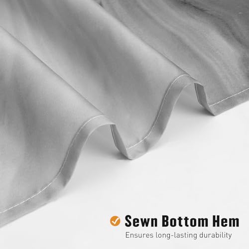 MitoVilla Grey Marble Extra Long Shower Curtain Set 72 x 84, Modern Ombre 84 inch XL Shower Curtains for Chic Bathroom Decor, Abstract Watercolor Fabric Shower Curtain - color: Grey, size: 72"W x 84"L (Pack of 1)