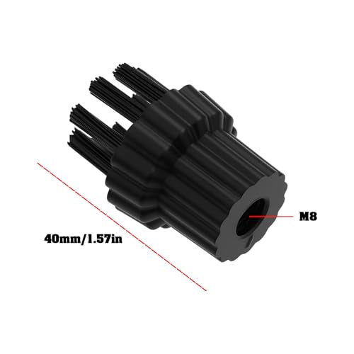 Set of 4 Replacement Nylon Brushes with M8 Thread Compatible with H20 X5 Steam Mops, Multi-Surface Cleaning