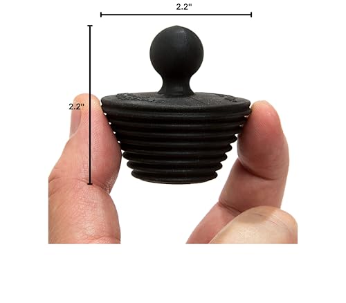 StopShroom Tub 2 Pack Universal Stopper for Bathtub and Bathroom Sink Drains, Black Plug 2pk, 2 Count