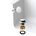 Westbrass A931K-50 Universal 1-3/8" Fine Thread Tip-Toe Bathtub Drain Plug Trim Set with One-Hole Overflow Faceplate and 1-1/2" Adapter Bushing, White - color: White