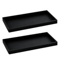 2PCS 11.8” L x 5” W Silicone Soap Dispenser Tray, Bathroom Sink Vanity Trays for Dresser Tops, Toilet, Small Black Tray for Scrubber, Lotion Bottles, Perfume, Jewelry, Candle, Key Trinket Ring-Black - color: Black（2 Pcs Large 11.8”）