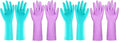 Elgood Reusable Dishwashing Cleaning Gloves with Latex free, Cotton lining,Kitchen Gloves 2 Pairs,Purple+blue Medium (Pack of 2) - color: Purple+blue, size: Medium (Pack of 4)
