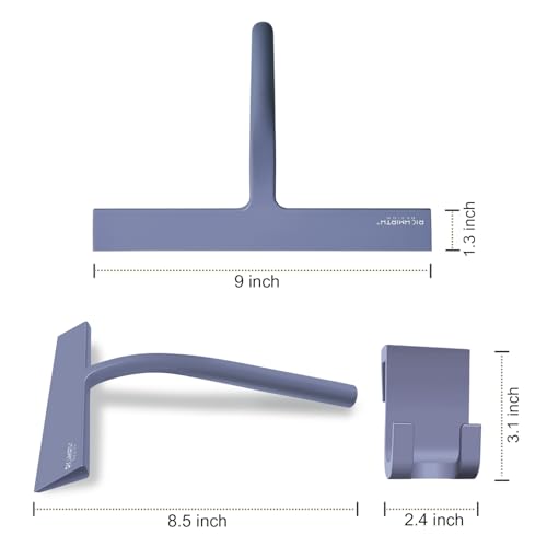 Squiggy for Shower Glass, Richmirth 9" Shower Glass Cleaner Squeegee Silicone Shower Squeegee for Bathroom Mirror Tiles Car Window - Blue - color: Blue, size: 9 Inches