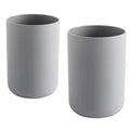 Bathroom Tumblers 2Pcs, Mouthwash Cup, Toothbrush Holders, Drink Mug, Pen Holder, Unbreakable Dishwasher Safe, 10fl.oz(300ml)/Pcs (Grey & Grey) - color: Grey&grey