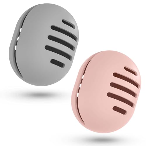 Fauxomor 2 Pcs Makeup Sponge Holder,Double-Sided Breathable Silicone Beauty Make Up Blender Case for Travel or Daily,Shatterproof Make-up Travel Case Quick Drying Easy to Carry,Grey+Pink - color: Gray&Pink, size: 1 Count (Pack of 2)