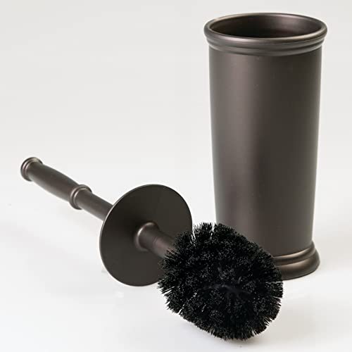 mDesign Metal Freestanding Slim Toilet Bowl Brush and Holder - color: Espresso
