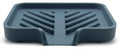 Silicone Soap Dish Tray and Sponge Holder with Drain Chute and Feet | 3-Way Sloped Design | Bathroom and Kitchen Sink Organizer Caddy (Smoky Blue, 5"x4", 3.5 Ounces) - color: Smoky Blue, size: 5"x4"