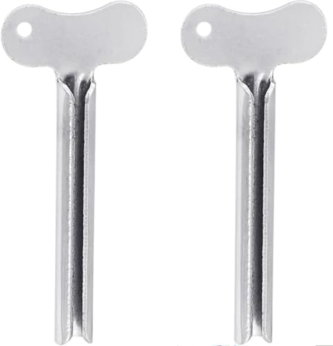 2Pcs Stainless-Steel Tube Toothpaste Squeezer Keys Metal Hair Dye Color Key Roller Dispenser Wringer Tool Processing Bathroom Safety, Aids and Accessories