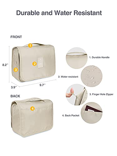 Luxtude Hanging Toiletry Bag for Women with Hanging Hook, Water-resistant Traveling Toiletries Bag, Portable Toiletry Travel Organizer Bag for Toiletries, Shower, Bathroom, Cosmetics Accessories etc.