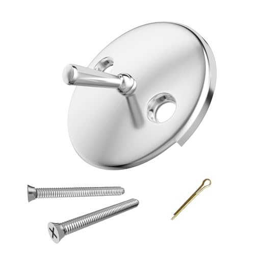 Trip Lever Bathtub Overflow Faceplate, Trip Levers Tub Drains Cover with Matching Screws (Chrome) - color: Chrome Cover