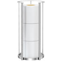 Brushed Nickel Toilet Paper Stand Free Standing Heavy Base 3 Rolls Toilet Paper Roll Holder for Bathroom Storage - color: Brushed Nickel