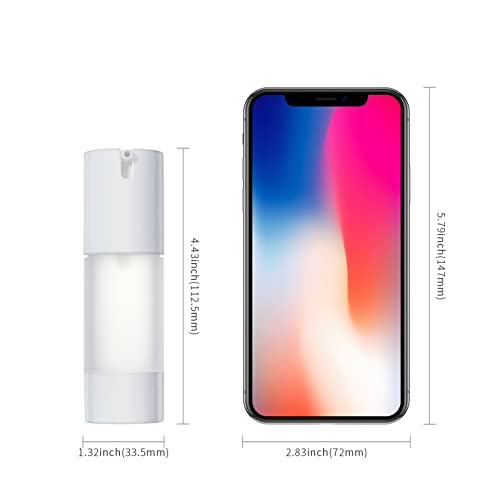 LONGWAY 1 Oz (30ML) Empty Refillable Airless Pump Bottle,Travel Foundation Containers,Airless Cosmetic Pump Bottle for Hand Sanitizer, Toner,Gel,Hair Oil, Lotion and Face Cream (Pack of 6, Frosted) - size: 30 ml