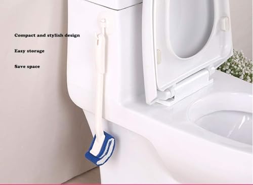 Toilet Brush Bowl Brush Bathroom Brush Under Rim Toilet Brush Scracth-Free Curved Good Grip Easy to use deep Cleaning No Scratching, Anti-Splashing Easy to Store (2pc White) - color: White