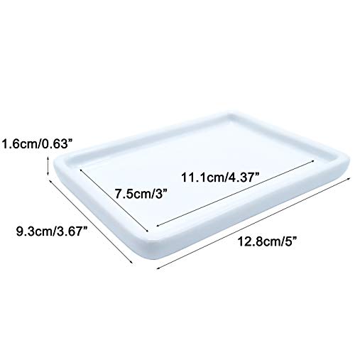 Ceramic Soap Dish for Shower 2 Pack Bar Soap Holder Palette for Watercolors Soap Tray