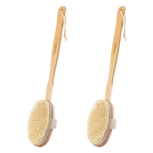 Body Brush, Detachable Long-Handle Bath Brush, Unisex Cleansing Brush, Efficient Exfoliating Massage, Oval Brush Head, 2 Pack - size: Oval - Detachable