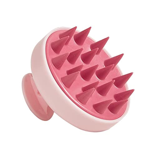 Hair Scalp Massager - Silicone Scrubber Shampoo Brush for Hair Growth & Dandruff Removal, Head Massager Exfoliator (1x Pink) - color: 1x Pink