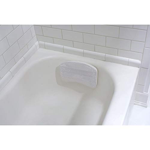Bath Bliss Luxury Cooling Gel Beaded Bath Tub Pillow | Suction Cup Backing | Bathtub Experience | Suction Cup Backing | White