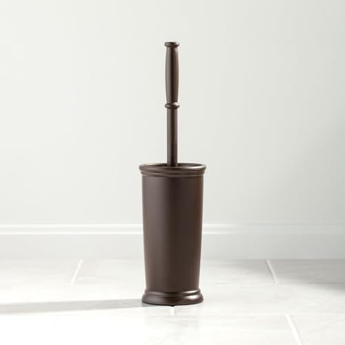 mDesign Metal Freestanding Slim Toilet Bowl Brush and Holder - color: Espresso
