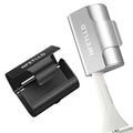 Aluminum Alloy Toothbrush Cover Cap, Long-lasting Toothbrush Head Covers Travel Toothbrush Protector Case for Electric and Manual Brushes, 2 Pcs, Silver+Black - color: Silver+Black