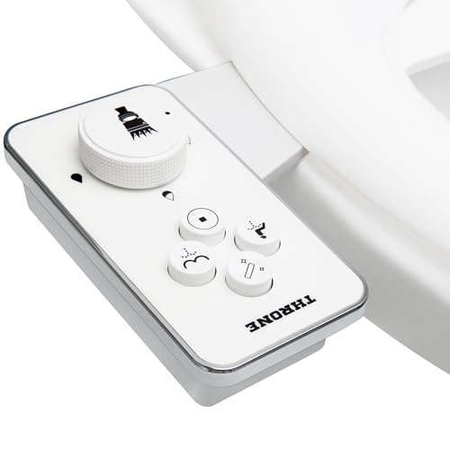 Throne Bidet Attachment for Toilet – USA Patented - Non-Electric Self Cleaning Cold Water Sprayer Double Nozzle (Frontal & Rear Wash) Bidet Toilet Seat Attachment, Easy Install (White) - color: White/White