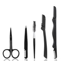 Eyebrows Razor, 5-in-1 Eyebrow Set, Eyebrows Trimmer Kit, Professional Eyebrow Grooming Set Including Comb Tweezers, Scissors, Brow Razors, Brush for Women and Men
