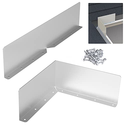 2 Pcs Gutter Valley Splash Guards,Rain Gutter Valley Roofing Gutter Guards, Diverter Roof Rain Diverter for House Shingle Roofs Corner (2) - color: 2 Pcs