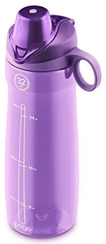 Pogo BPA-Free Plastic Water Bottle with Chug Lid, Purple, 32 oz. - color: Purple, size: 32 Ounces