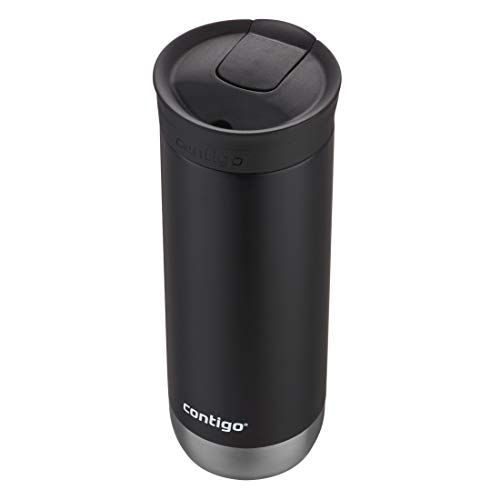 Contigo HuronTravel Mug Screw Cap Stainless Steel Drinking Cup - color: Licorice, size: 20oz (Pack of 1)