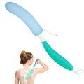 Back Scrubber for Shower, 15.35" Long Handle Shower Brush for Body, Back Brush for Shower for Men Women, Long Handled Bath Sponge for Deep Clean, Exfoliating, Anti-Slip Curve Handled Back Scrubber - size: Green Blue