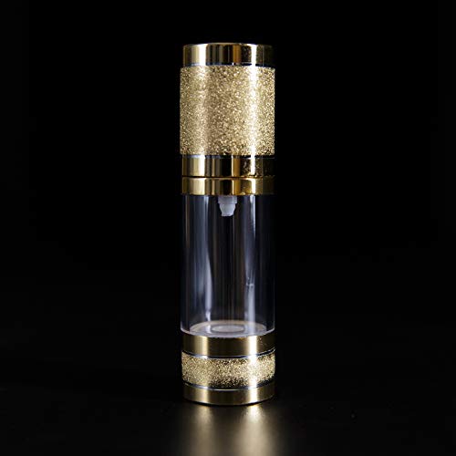 Tvoip 3Pcs/Lot 15ml 30ml 50ml Gold Pink Silver Glitter Diamond Airless Vacuum Bottles Luxury Emulsion Lotion Fragrance Perfume Spray Bottle (Gold) - color: Gold