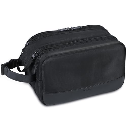 Voova Travel Toiletry Bag for Men Women, Hanging Dopp Kit Water Resistant Shaving Bag for Toiletries Accessories, Small Makeup Organizer Case for Traveling Essentials, Bathroom, Cosmetics, Black - color: Black