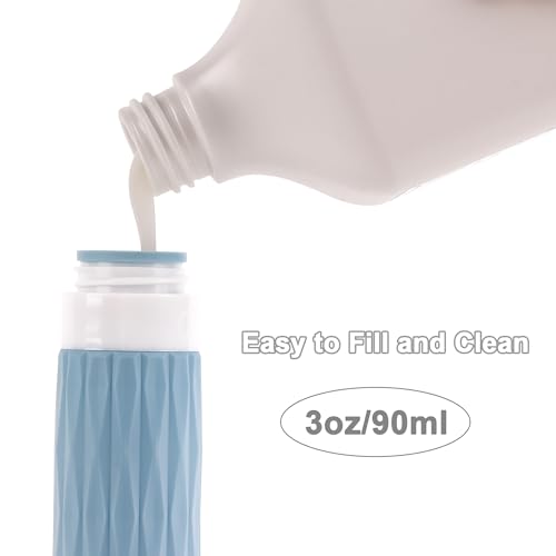 Travel Bottles for Toiletries, Travel Size Toiletries, TSA Approved 3oz Size Toiletry Containers, Leakproof & Refillable Silicone Bottles for Shampoo Conditioner (Grey) - color: Grey
