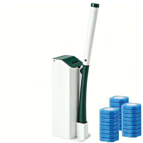 Disposable Toilet Brush and Holder Set with 24 Toilet Cleaner Refills, 2026 New Toilet Wand Kit with Toilet Brush Refill Pads, Disposable Toilet Cleaning System for Bathroom Maintenance (Green) - color: Green