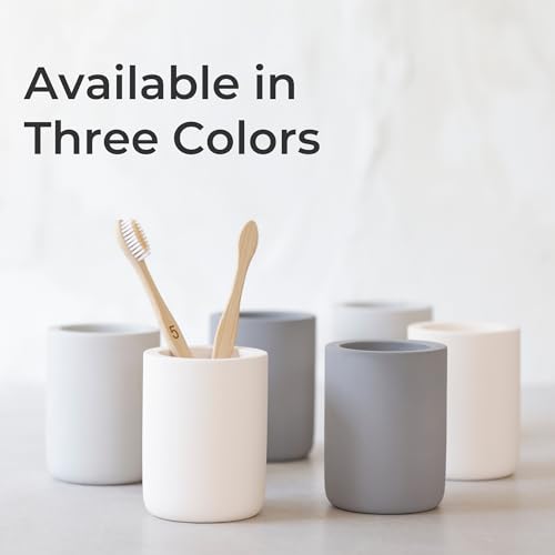 Selegna Drying Stone Toothbrush Holder, Diatomite Toothbrush Holders for Bathroom, Quick Drying Electric Toothbrush & Toothpaste Holder Cup, Diatomaceous Earth Bathroom Sink Organizer (Light Grey) - color: Light Grey