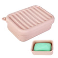 Silicone Travel Soap Case, Leak-Proof Soap Container with Pad, Peach Pink | Silicone Soap Holder, Travel Soap Case, Leak-Proof Soap Box, Removable Drain Tray, Portable Soap Container, Gym & Camping Use - color: Peach Pink