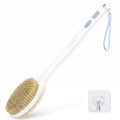 Back Scrubber for Shower with Long Handle, Blue | Double Sided Bristles (Stiff & Soft), Anti-Slip Grip, Lightweight - Gift for Seniors, Includes Lanyard & Hook - color: Blue